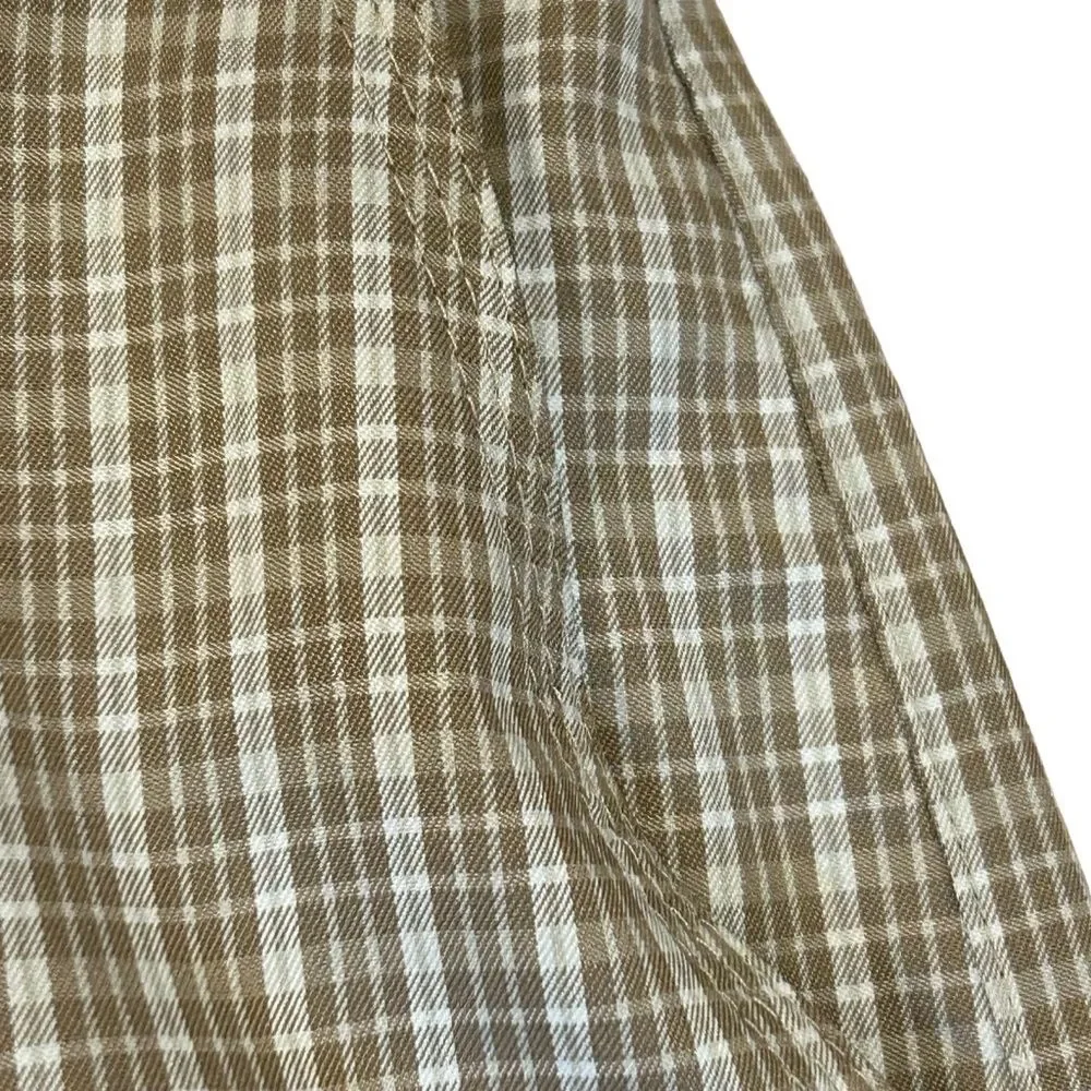 Adidas Men’s Polyester Performance Tan White plaid Golf Shorts 36